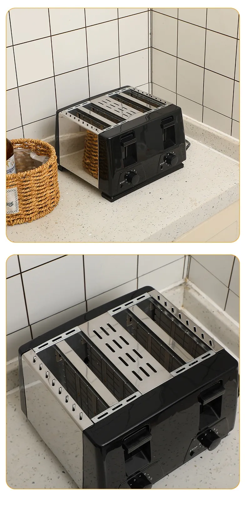 เครื่องทำขนมปัง ตู้อบเช้าแบบโฮมทูสเตอร์ เครื่องเดียว ปิ้งสองด้าน - Image 7