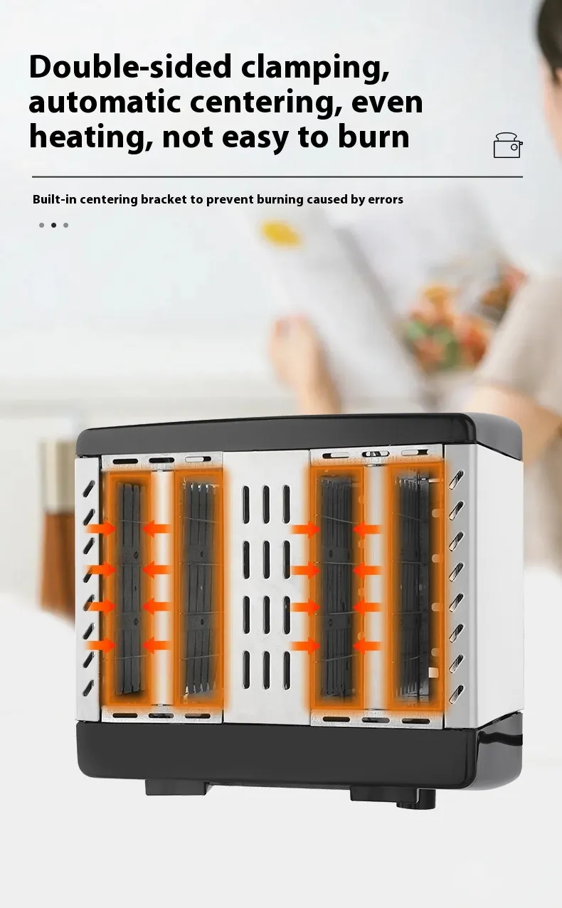 เครื่องทำขนมปัง ตู้อบเช้าแบบโฮมทูสเตอร์ เครื่องเดียว ปิ้งสองด้าน - Image 3