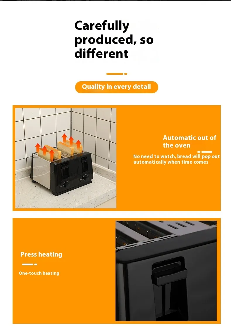 เครื่องทำขนมปัง ตู้อบเช้าแบบโฮมทูสเตอร์ เครื่องเดียว ปิ้งสองด้าน - Image 6