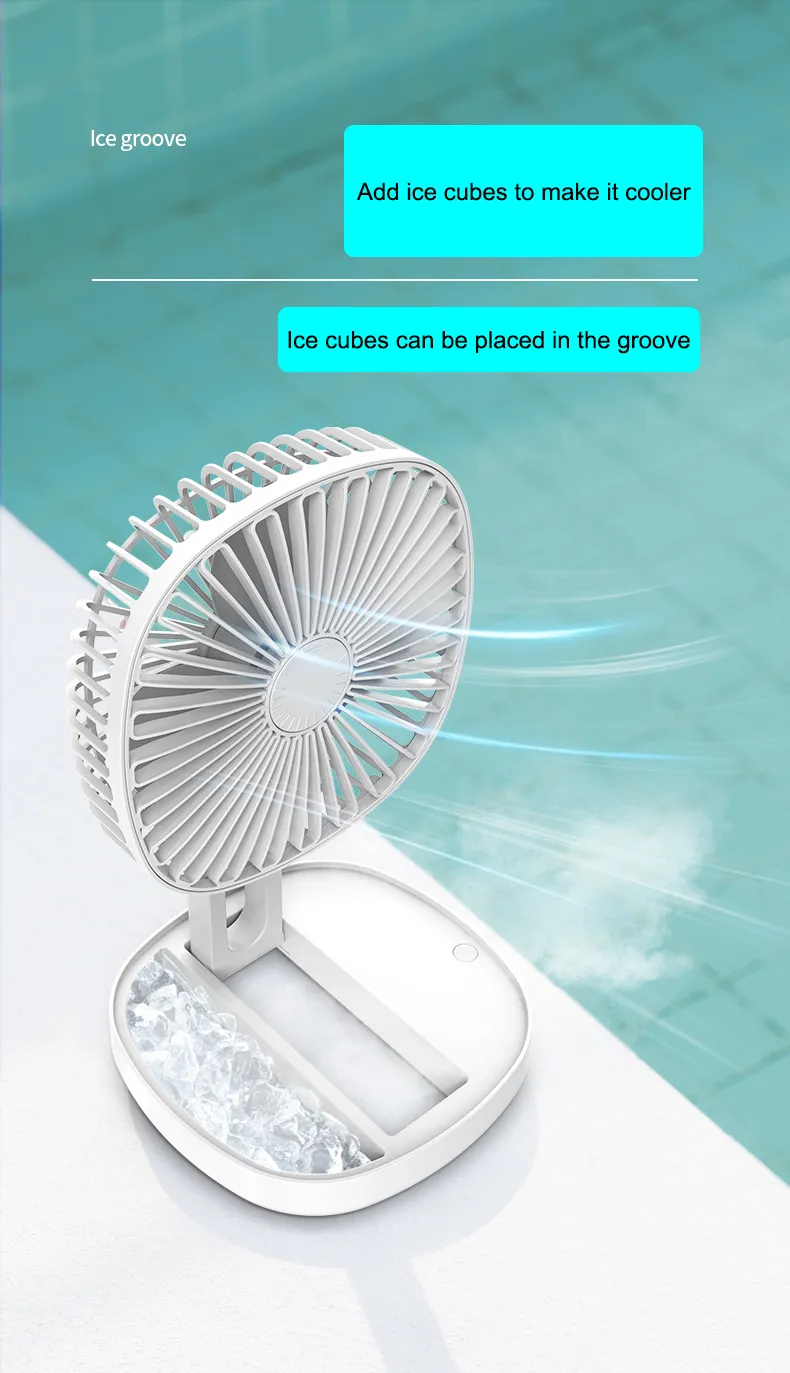 เครื่องปรับอากาศแบบพกพาขนาดเล็ก พัดลมไฟฟ้า พัดลมตั้งโต๊ะชาร์จไฟด้วย USB - Image 3